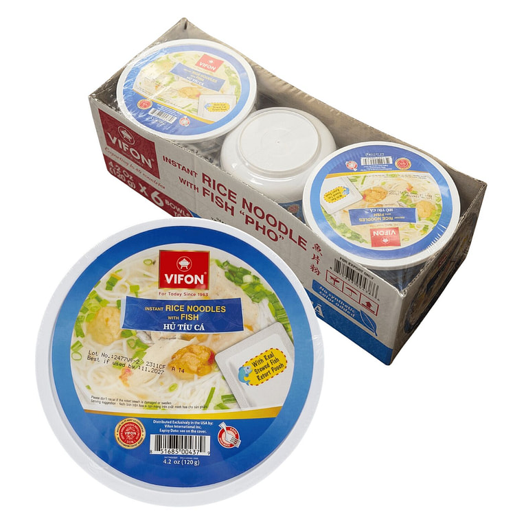 [6-BOWL] VIFON Rice Noodle with Real Fish 4.23 oz*6 counts