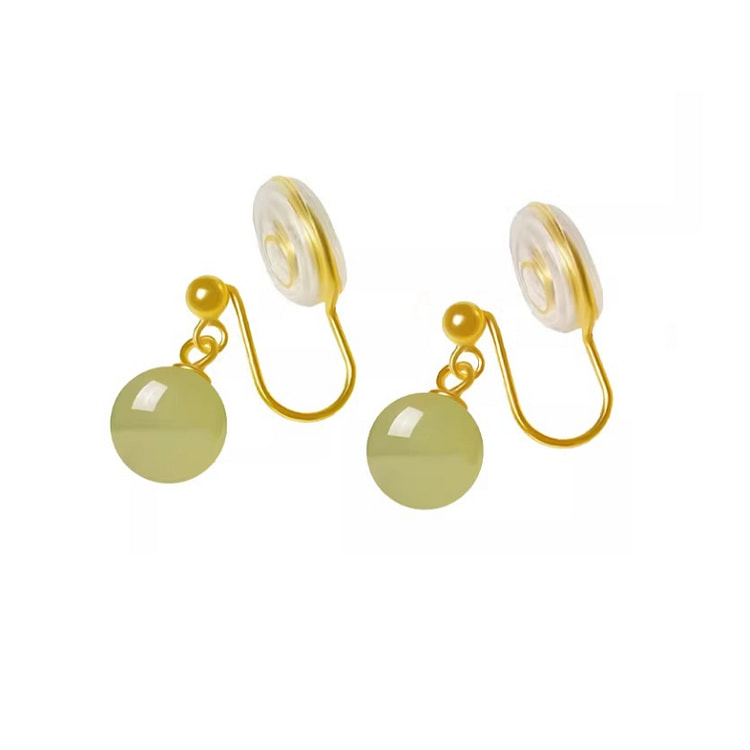 宫里上新 和田玉耳饰无耳洞 清云乐 22*8mm 1 盒