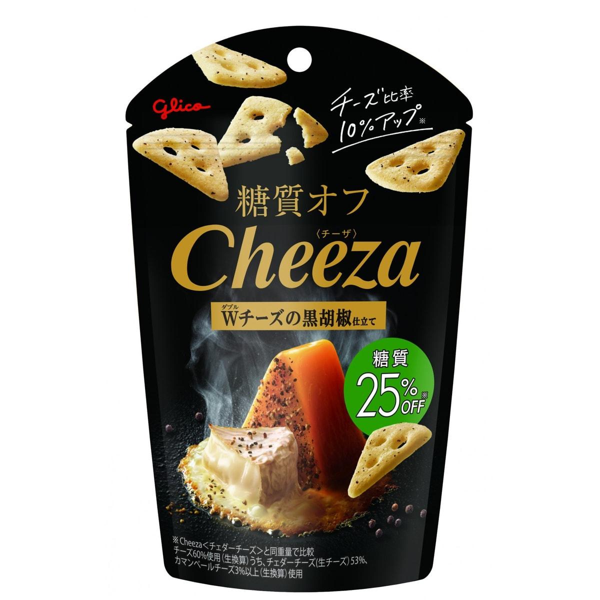 日本直送」江崎グリコ・生チーズのチーザ Wチーズの黒胡椒仕立て 36g袋