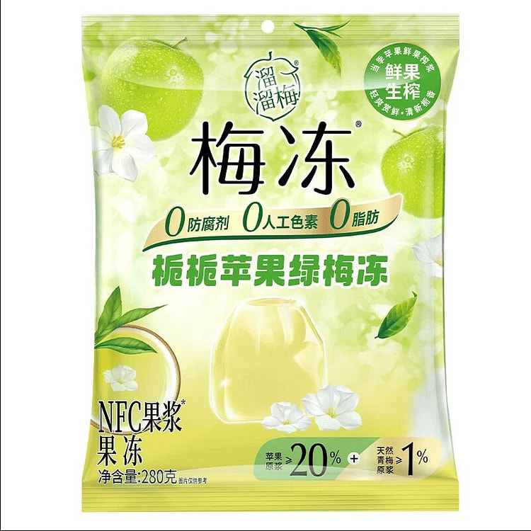 溜溜梅 NFC果浆蒟蒻果冻栀栀苹果绿梅冻280克 280 克
