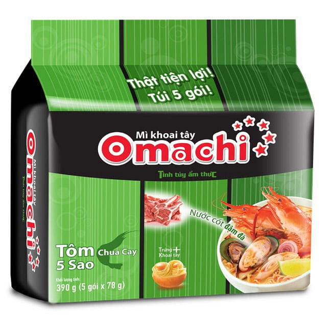 Omachi Instant Noodles Hot & Sour Shrimp Flavor 1 each