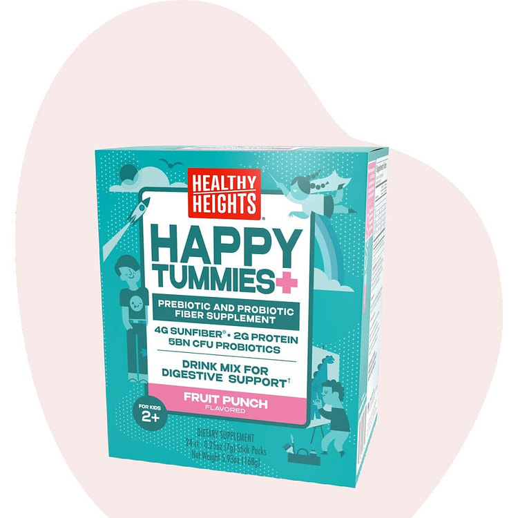 Healthy Heights Happy Tummies Kids Probiotic & Prebiotic + Sunfiber for Kid