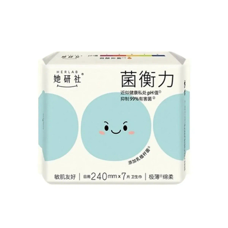 她研社 卫生巾新款 菌衡力弱酸抑菌240mm 7片 1 包