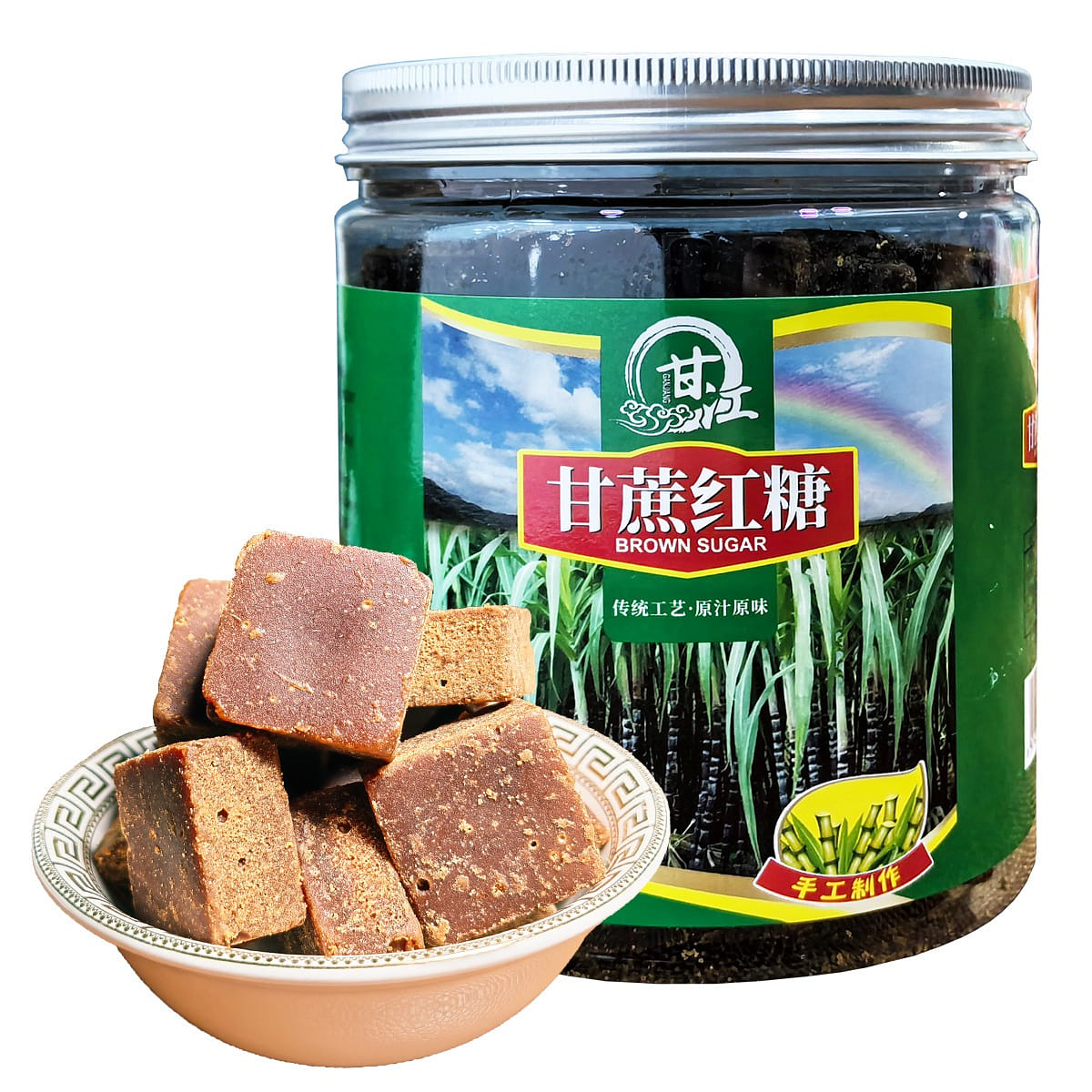 Chinese Pure Sugarcane brown sugar cubes, Handmade Menstrual straight light dark 17.63 oz