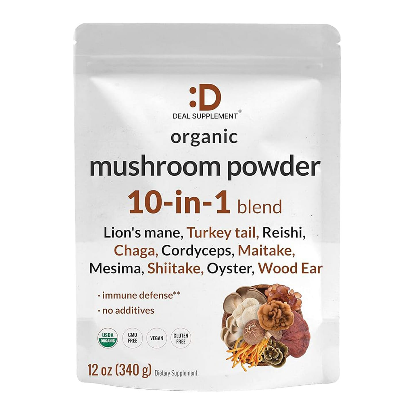 DS Organic Mushroom Powder Supplement 12 oz