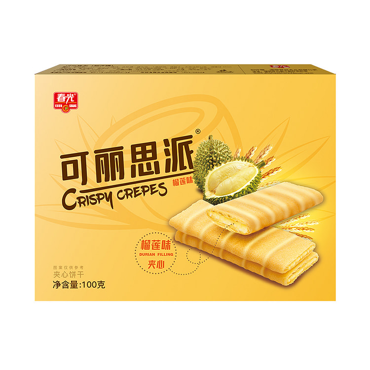 春光食品 可丽思派榴莲味夹心饼干 100g*1盒