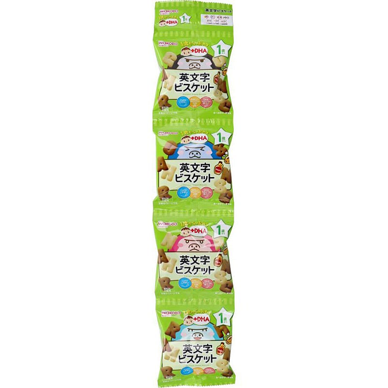 WAKODO Baby DHA English Biscuits 4 bags 1 each