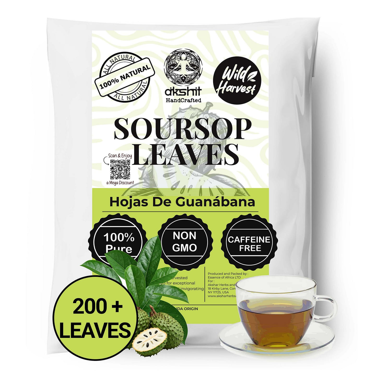 200+ Soursop Graviola Leaves, Hojas De Guanabana 2.6 oz