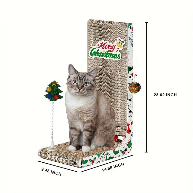 Christmas Style 23.6" L Shaped Vertical Cat Scratcher Wall Mount