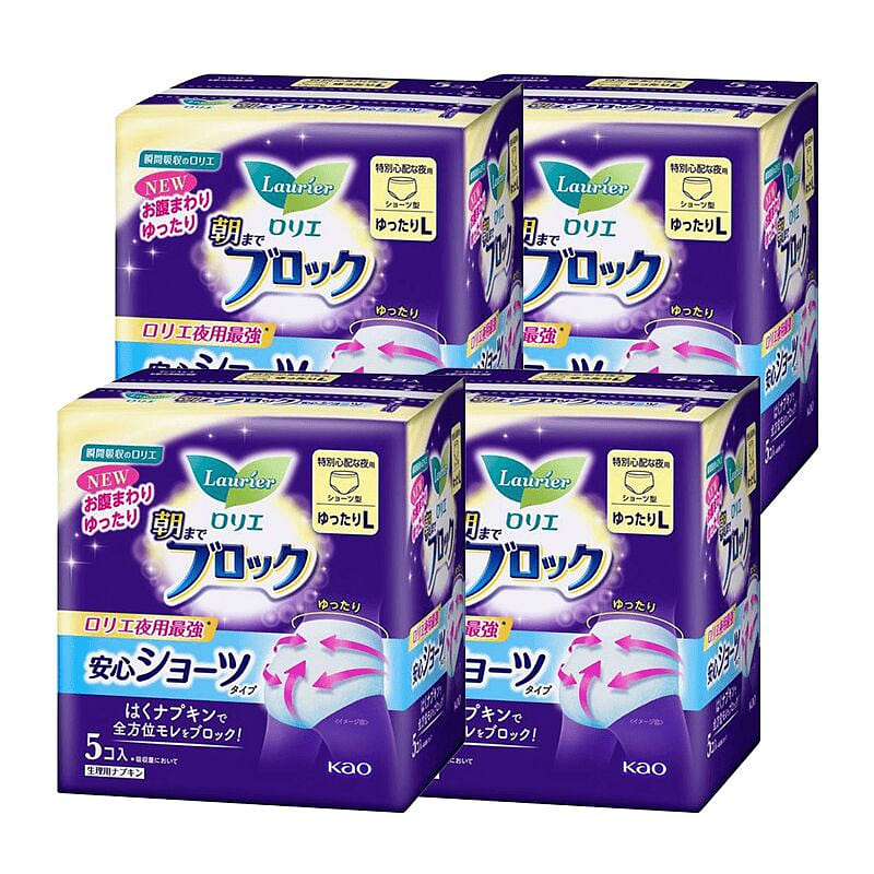 Kao Laurier Sanitary Napkin Night Pants LRG 1 count*4 pack