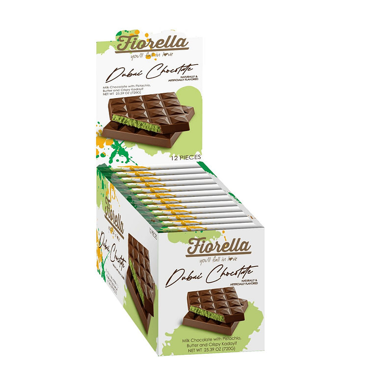 Fiorella Dubai Pistachio Kadayif Milk Chocolate 12 count