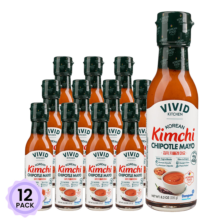 VIVID Kitchen Korean Kimchi Chipotle Mayo Sauce 8.3 盎司*12 包