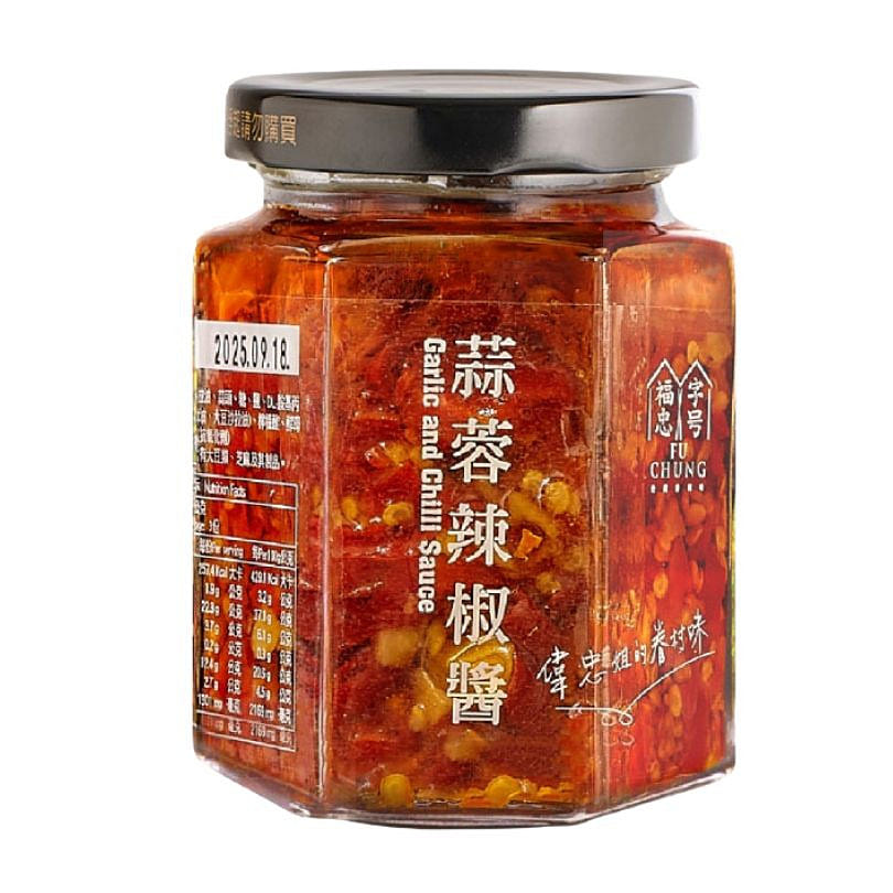 台湾【福忠字号】蒜蓉辣酱 180g 1 瓶