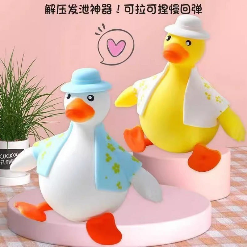 Pinch the Duck Stress Reliever White Duck + Yellow 1 each
