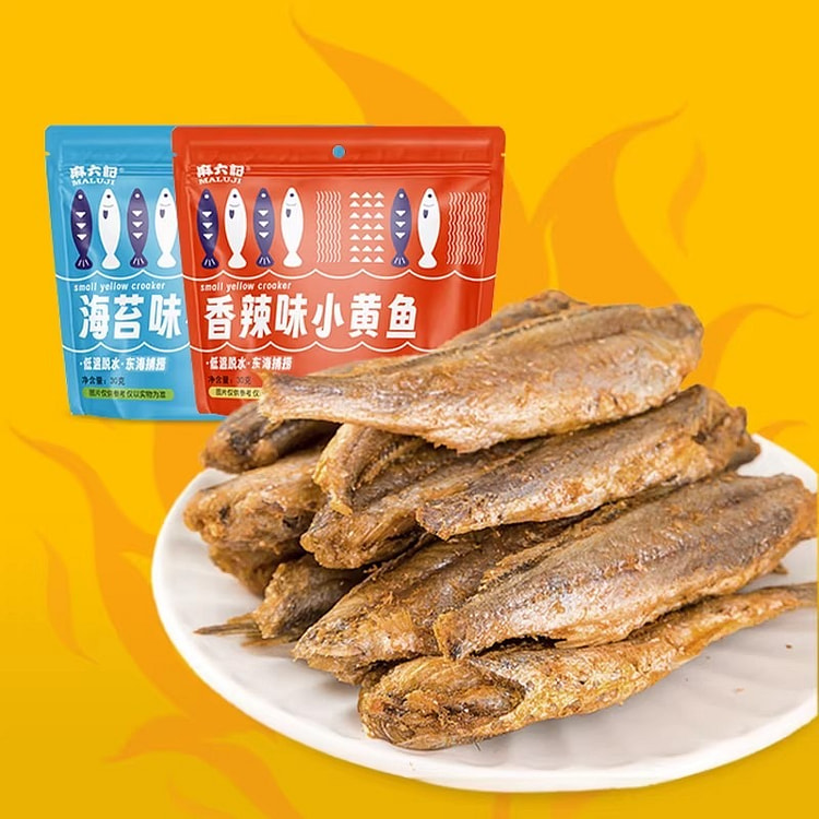 麻六记 小黄鱼香辣口味袋装30g*3包 90 克