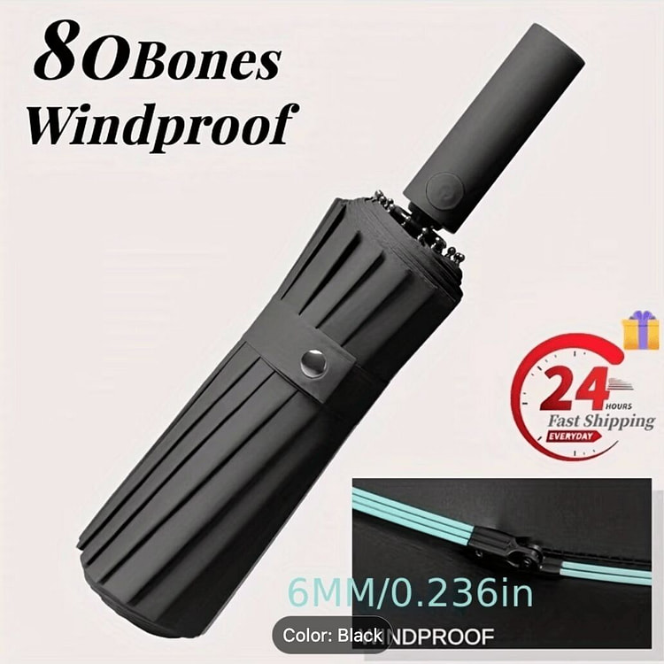 Windproof Automatic Umbrella 80 Reinforced Fibergl 1 case