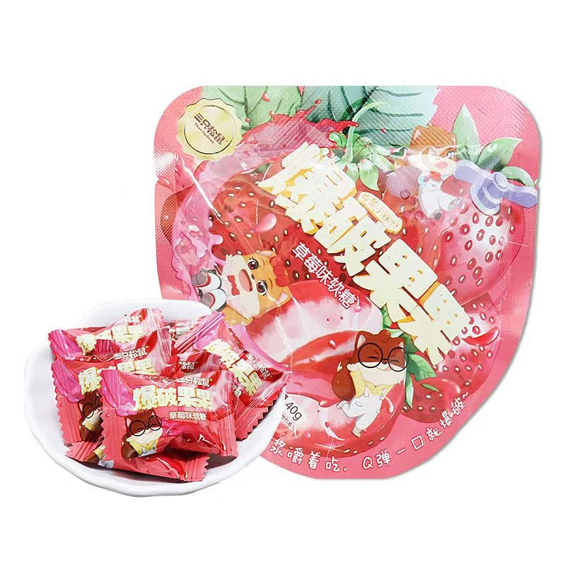 Three squirrel strawberry juice fudge 40g serves 1 1 count