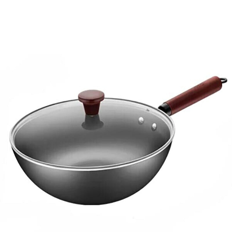 ASD 32cm Uncoated Refined Iron Rust-Resistant Wok 1 カウント
