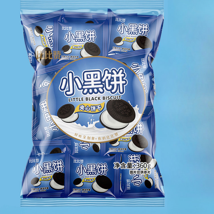比比赞夹心饼干小黑饼360g/袋