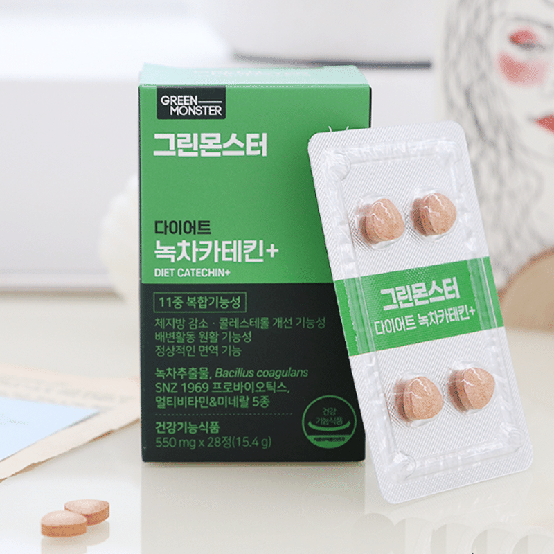 GREENMONSTER Green Tea Catechin Anti-High Oil and High Sugar Multivitamin Tablet 1 box