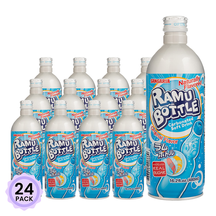 三佳利 Ramune 苏打汽水 原味 16.2 盎司*24 包