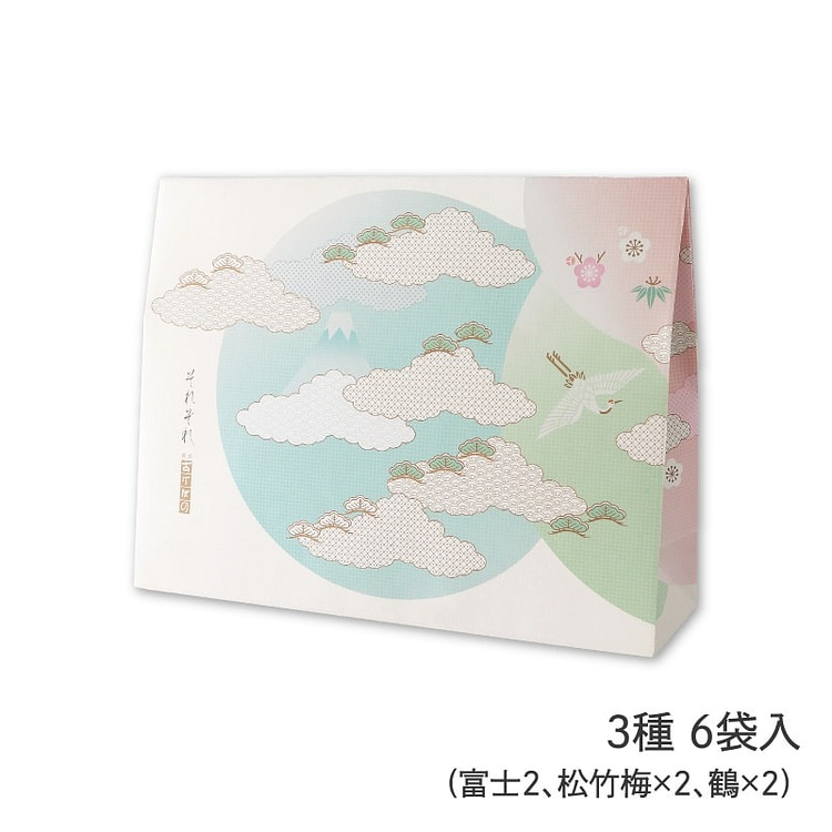 Ginza Akebono Rice Snack Assort 3 varieties 6 Bags 1 box