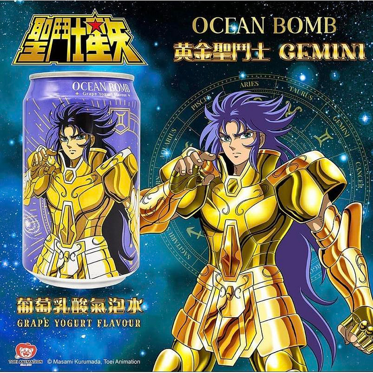 Ocean Bomb Saint Seiya Sparkling Water Apple Yogurt Flavor