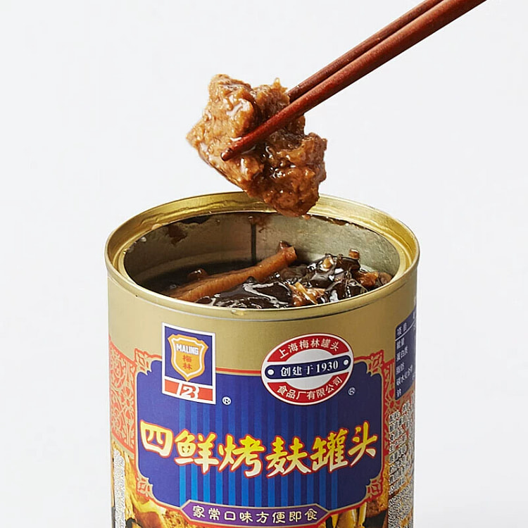 梅林四鲜烤麸罐头 面筋方便速食即食上海特产下饭菜庭储备应急食品354g*1罐