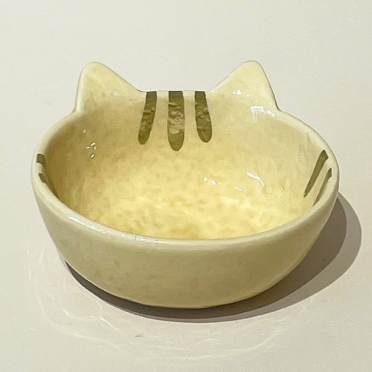 4.8英寸石纹猫头碗-橘猫