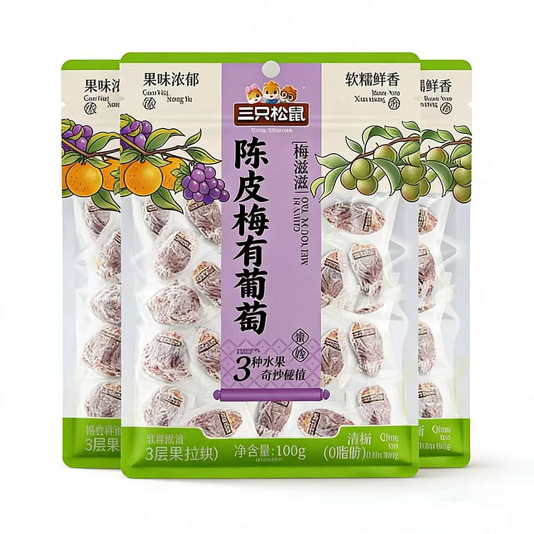 三只松鼠陈皮梅有葡萄一袋100g