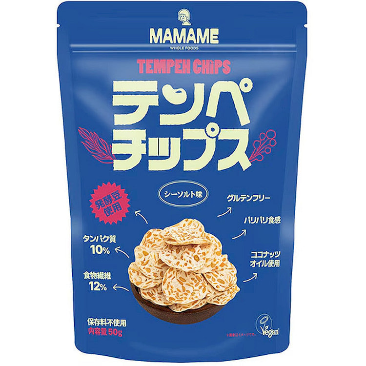 Mamame Whole Foods Tempeh Chips, Sea Salt 50g 1 each
