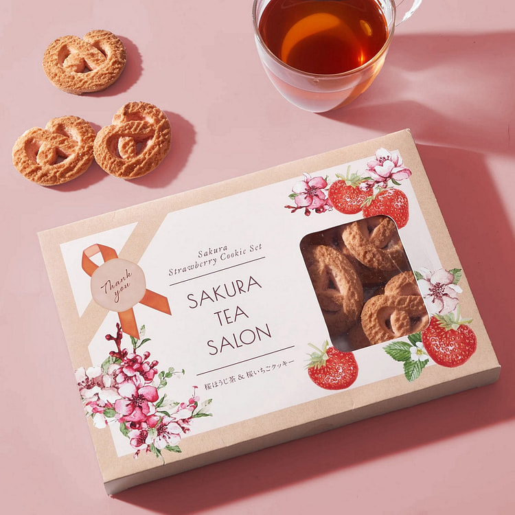 Sakura Hojicha & Sakura Strawberry Cookies Gift...