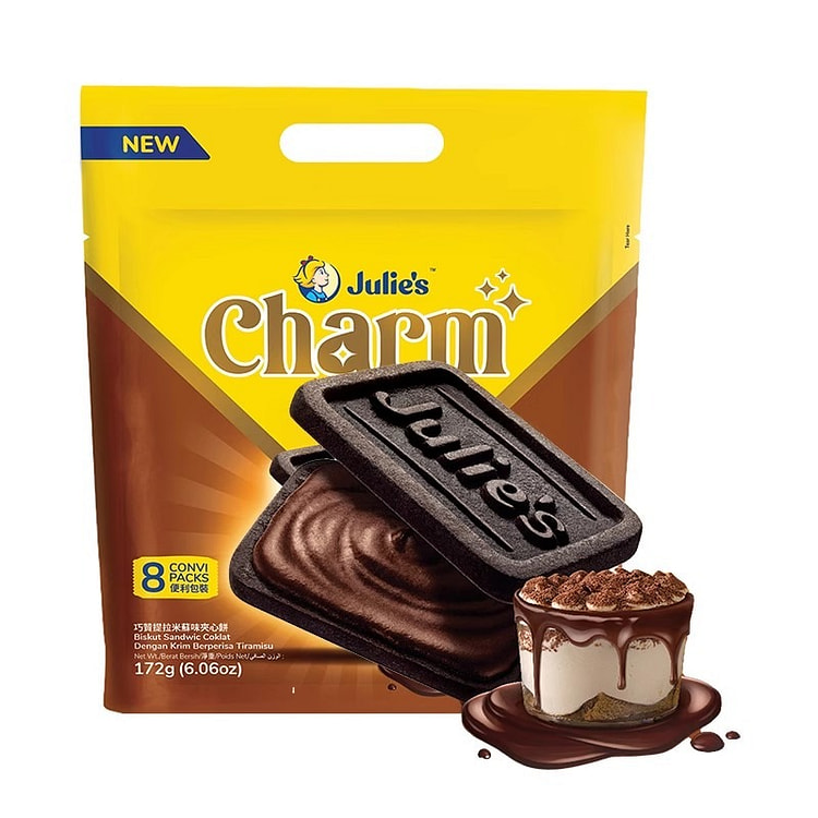 马来西亚进口茱蒂丝巧赞提拉米苏巧克力夹心饼干零食 172 克