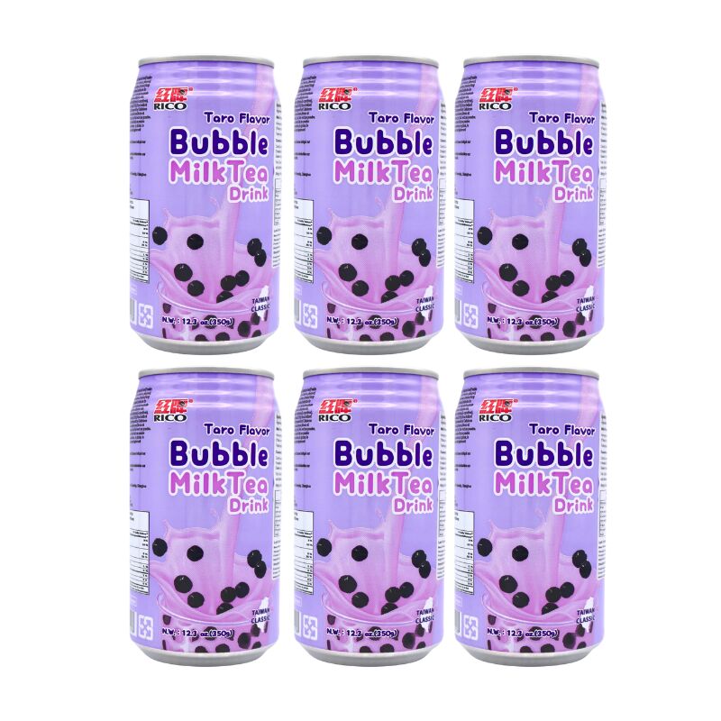 Rico Boba Bubble Milk Tea Drink Taro Flavor 12.3oz pack of 6 1 each