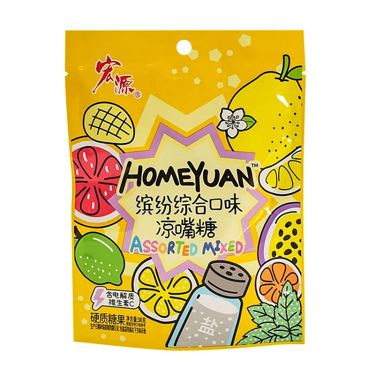 Hongyuan Colorful Mixed Flavor Cooling Candy 38g 38 g