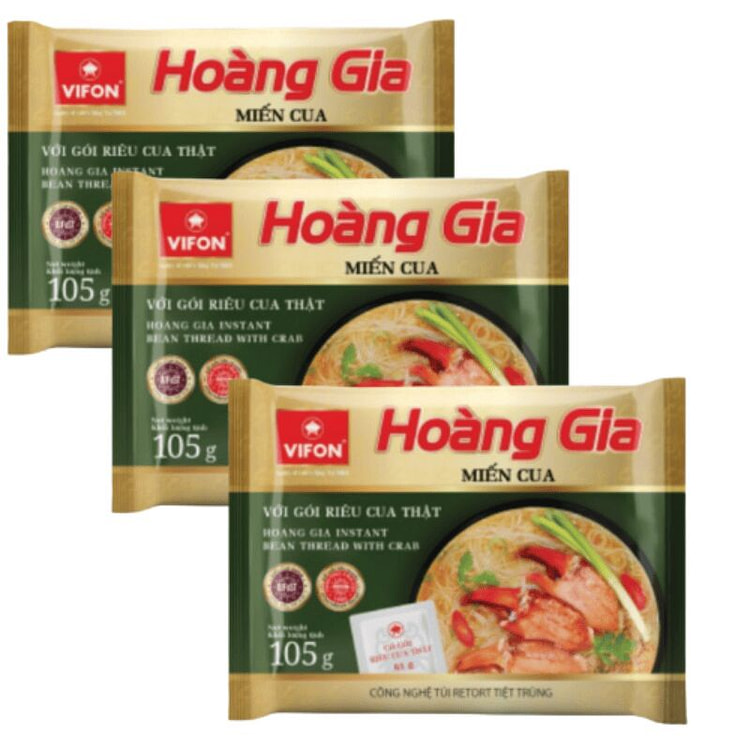 [ VIFON ]Miến Cua Hoàng Gia 105gr/gói x 3 gói - Thơm ngon, Đậm vị Cua 3 gói