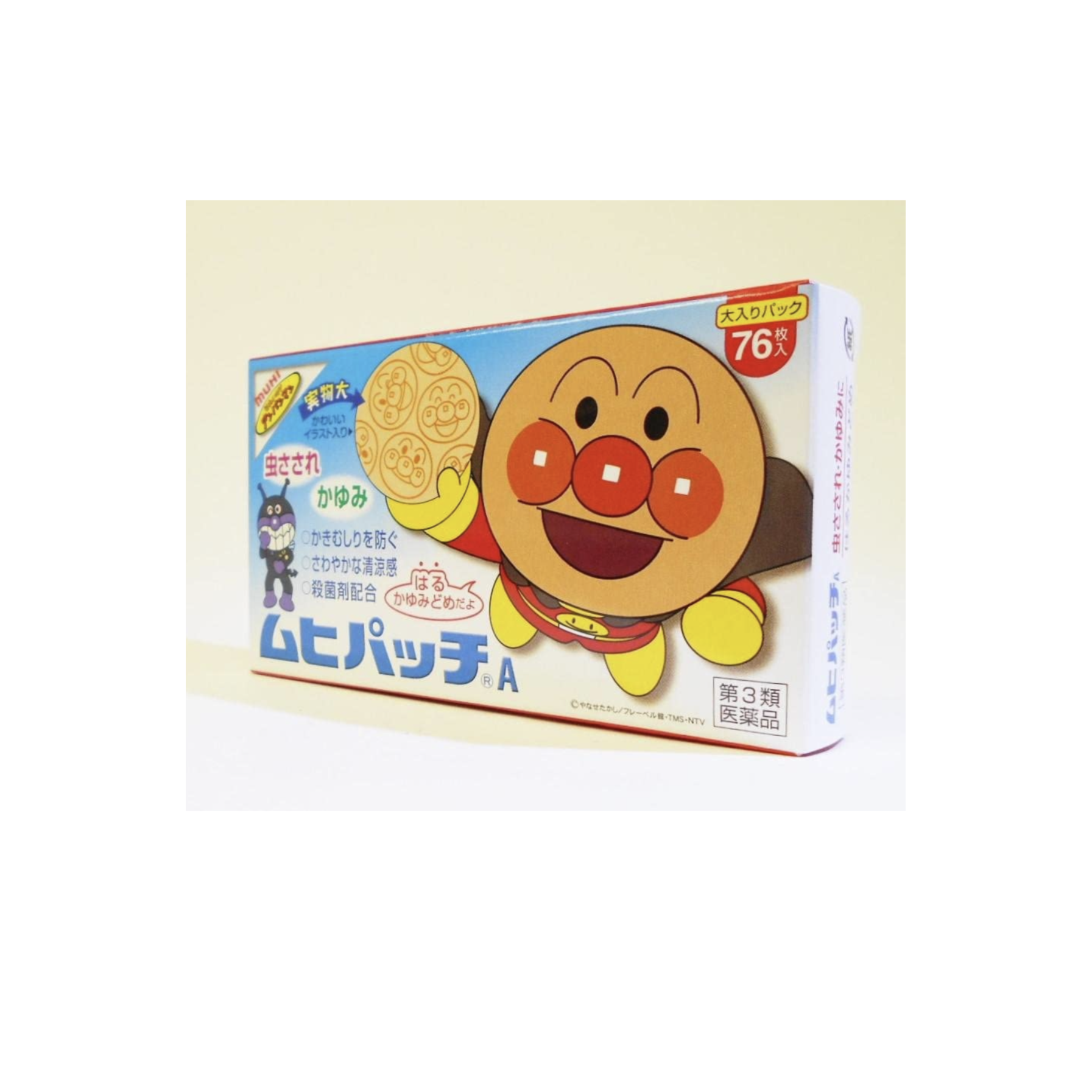 MUHI Anpanman Anti Itch Insect Mosquito Bite Patch For Kids 3 ออนซ์