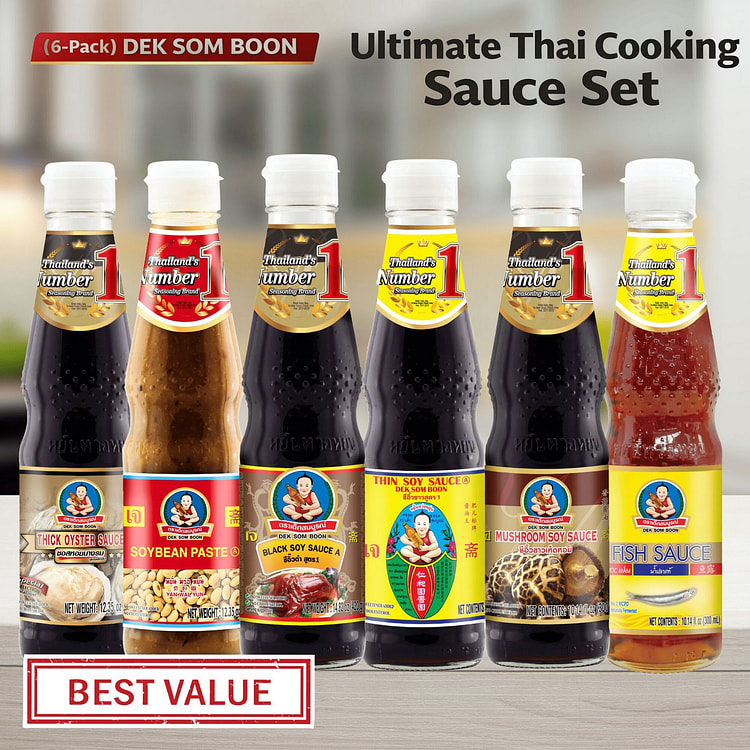 (6-Pack) DEK SOM BOON Ultimate Thai Cooking Sauce 6 count