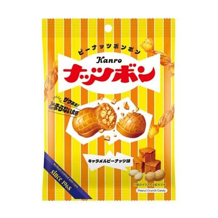 Kanro Nutbon Crispy Caramel Peanut Candy 70g 1 pack