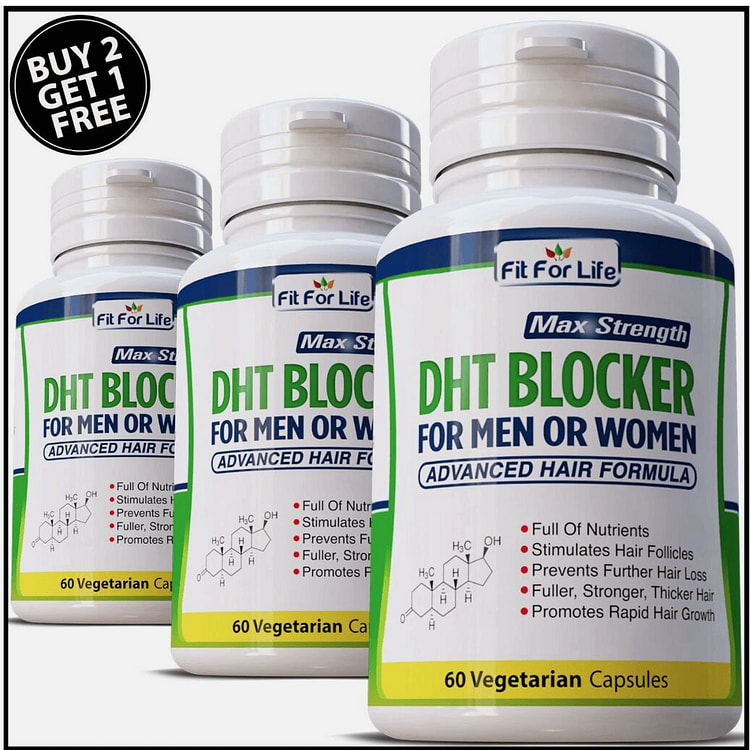 DHT BLOCKER HERBAL HAIR FAST GROWTH PILLS PREVENT 3 bottle