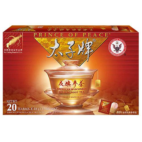 Prince of Peace American Ginseng Root Tea, 20 tea bags 1 케이스