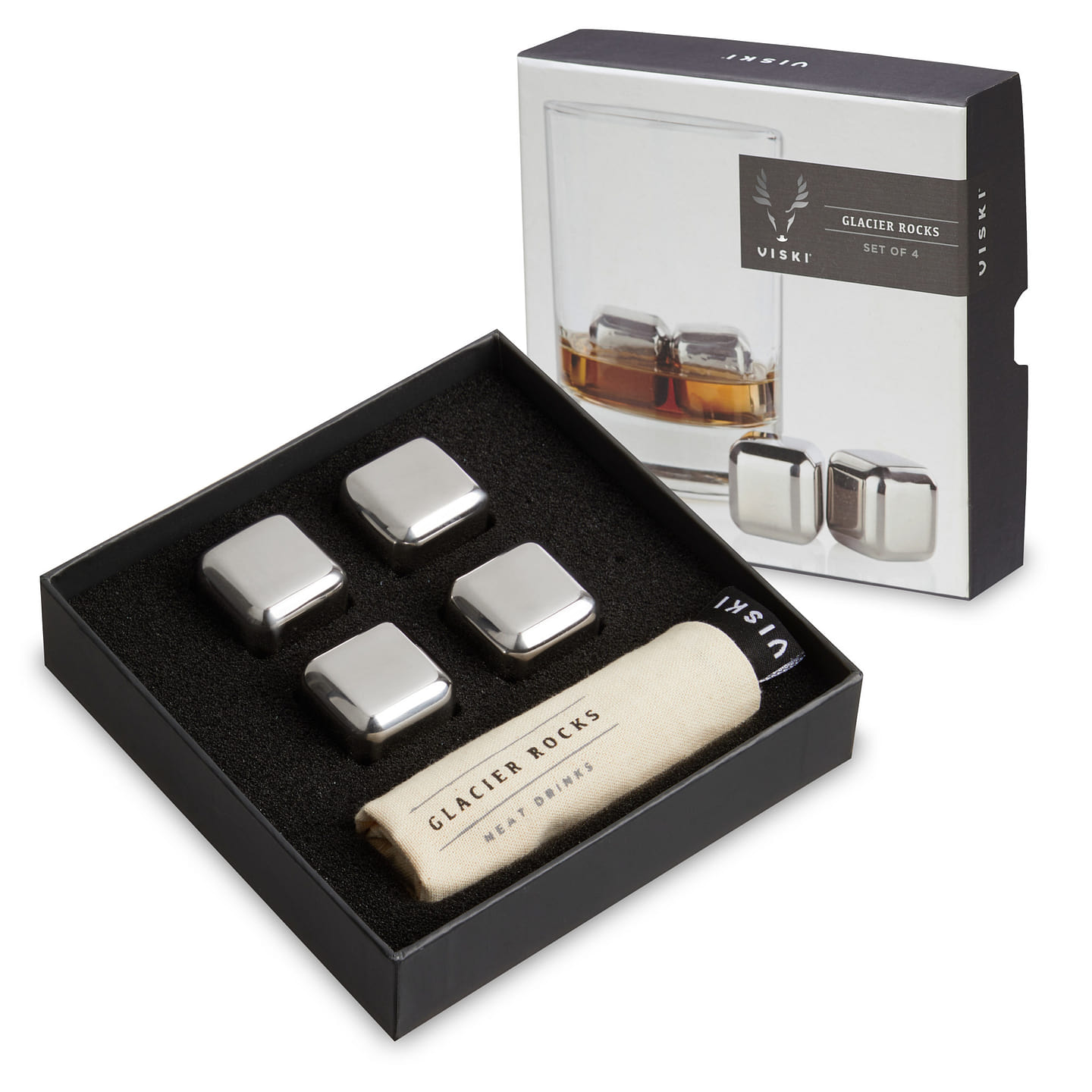 Glacier Rocks® Small Stainless Steel Cubes by Viski® 4 each