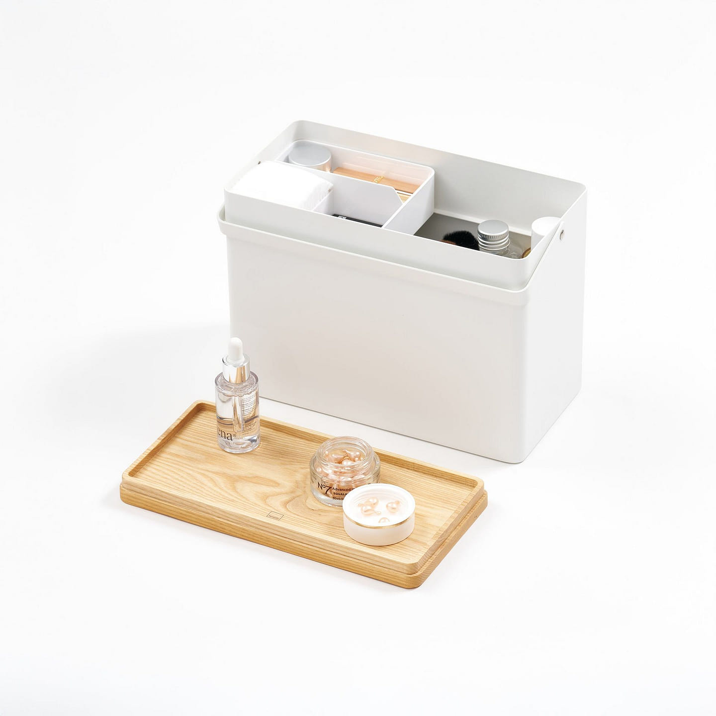 Odds-and-Ends Organizer – Steel + Wood White 1 each