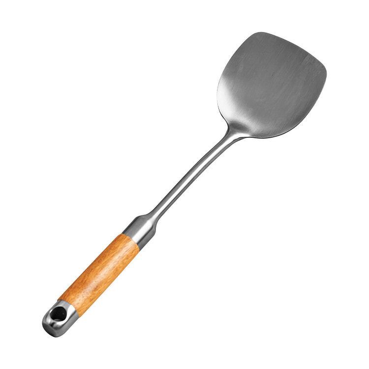 吉盛 不锈钢锅铲 加厚耐热 花梨木手柄