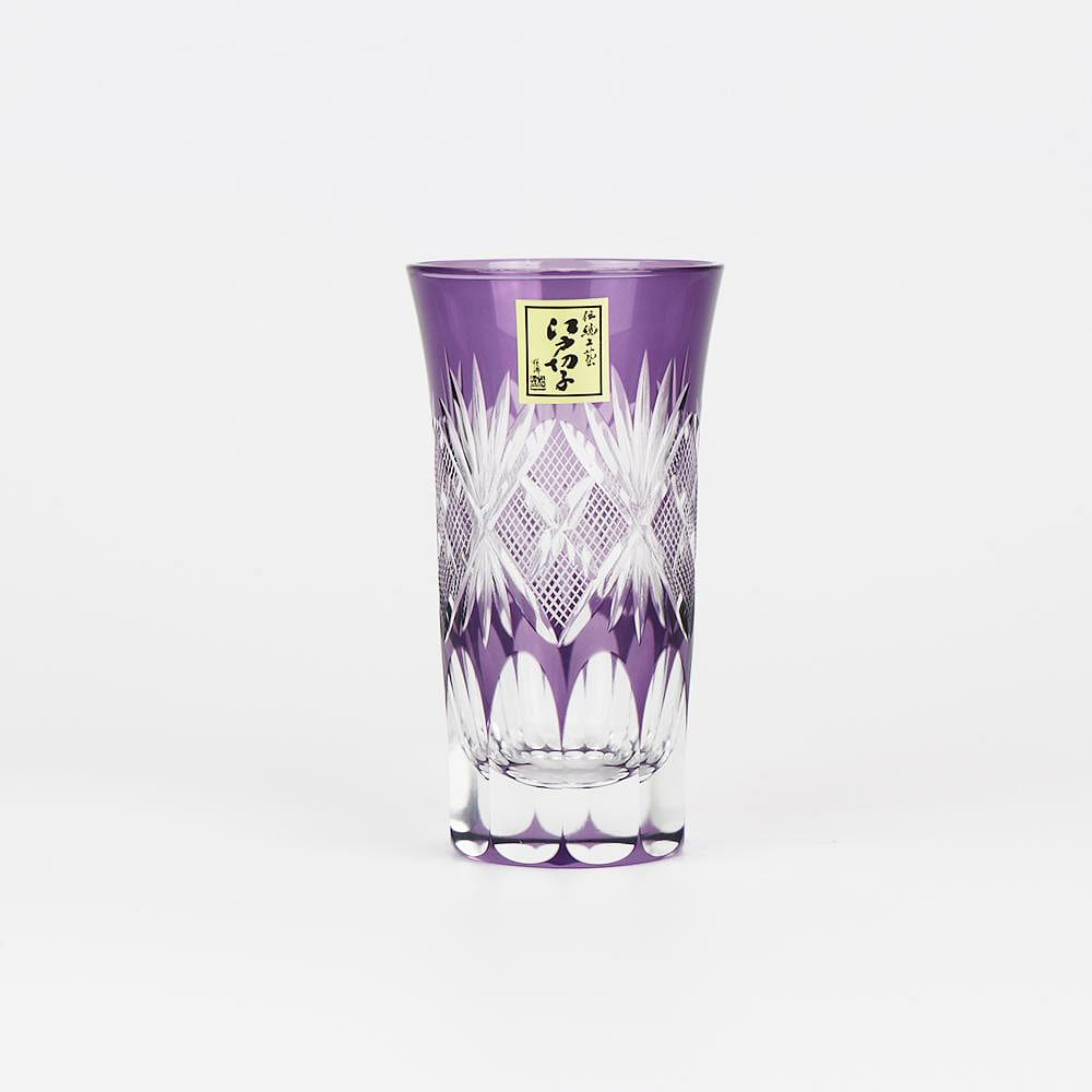 Tajima glass Sake Glass, double shot glass (Purple, 4.1fl-oz) Made in Japan 1 count