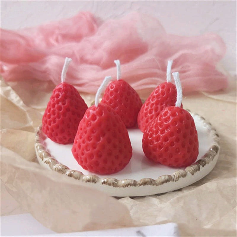 Strawberry Soy Wax Aromatherapy Candle Birthday Gift Party Favor 5 Pc 1 each