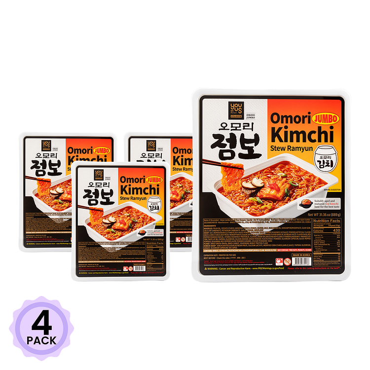 GS25 YOUUS OMORI Jumbo Kimchi Stew Ramen 1.96 lb*4 pack