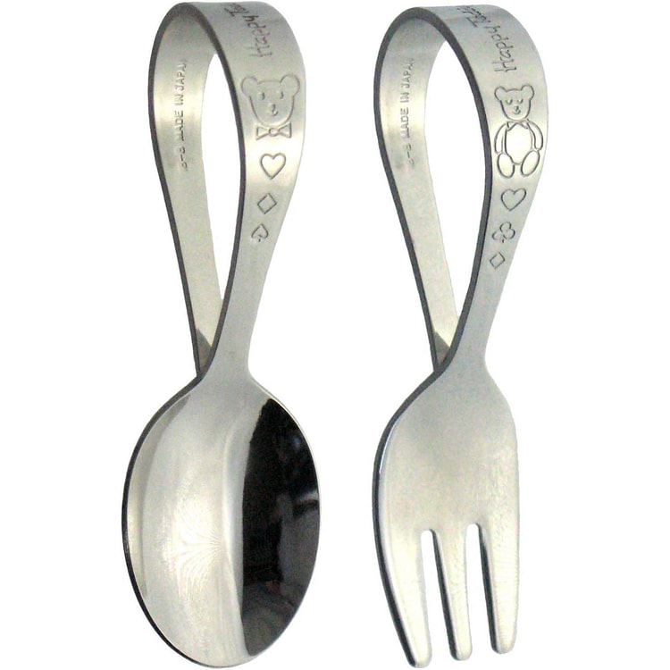 Nagao Stainless Steel Baby Spoon&Fork Set 9cm