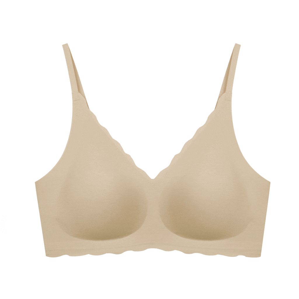ubras Women’s Wireless For Work&Life Wavy-Edge Hook Bra Nude One size 1 each