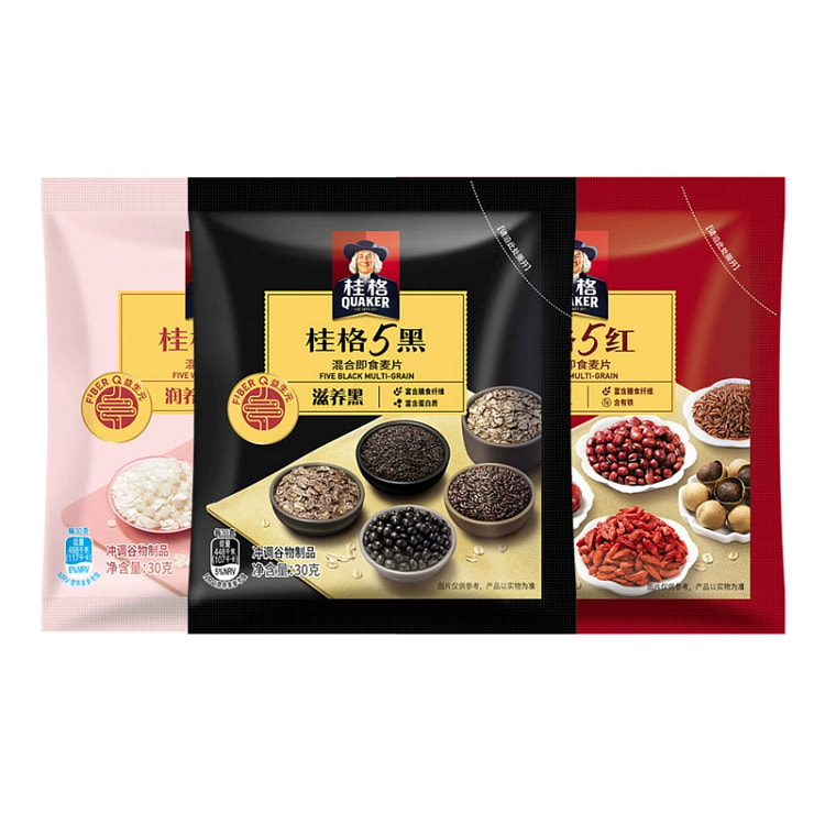 桂格 5黑5红5白即食混合燕麦片30g*6包